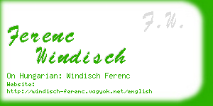 ferenc windisch business card